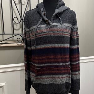 Striped Gray and Red Men's Sweater hoodie American Eagle 🦅 outfitter size small